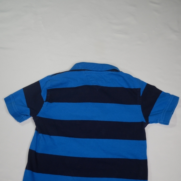 Tommy Hilfiger Big Boys 6 Blue Two Tone Stripe Short Sleeve Collar Polo Shirt - Picture 10 of 11